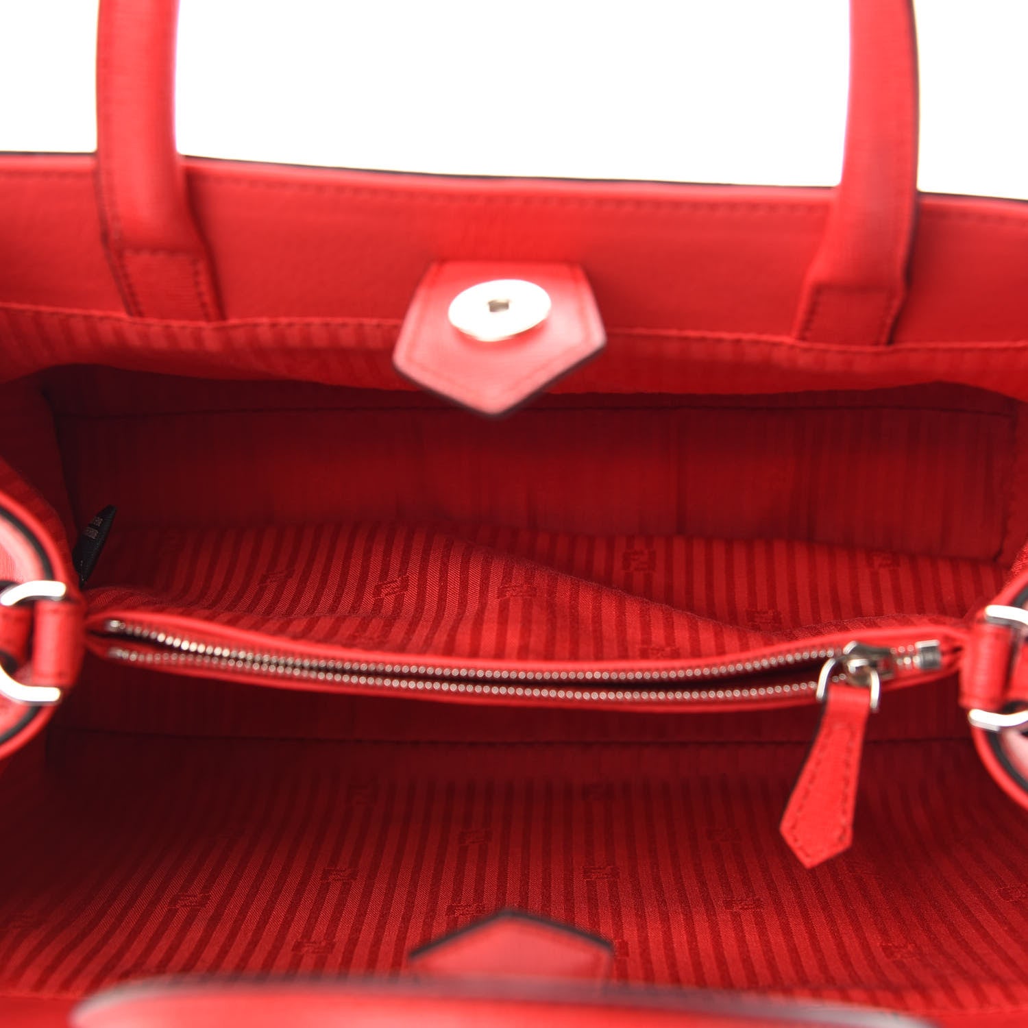 Fendi Vitello Elite Petite 2Jours Tote Papavero 5 of 8