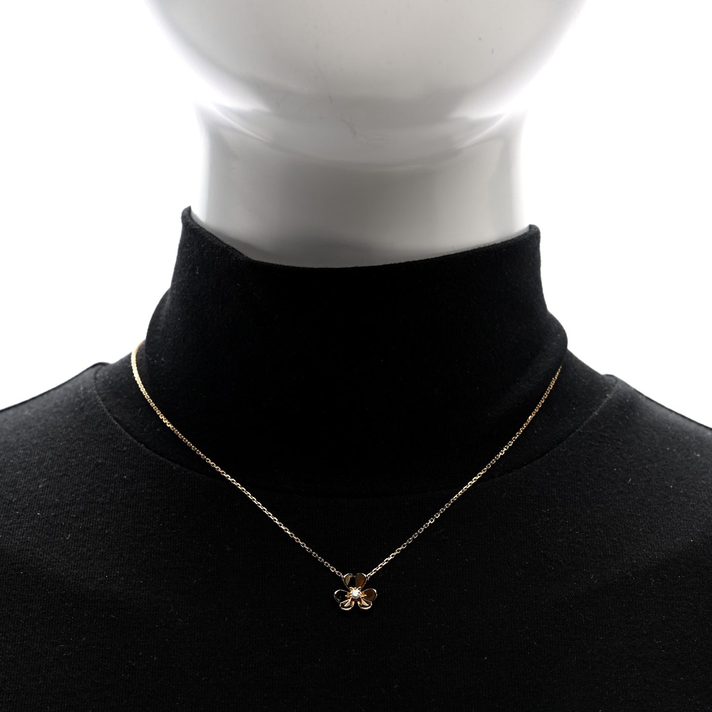 18K Yellow Gold Diamond Mini Frivole Pendant Necklace