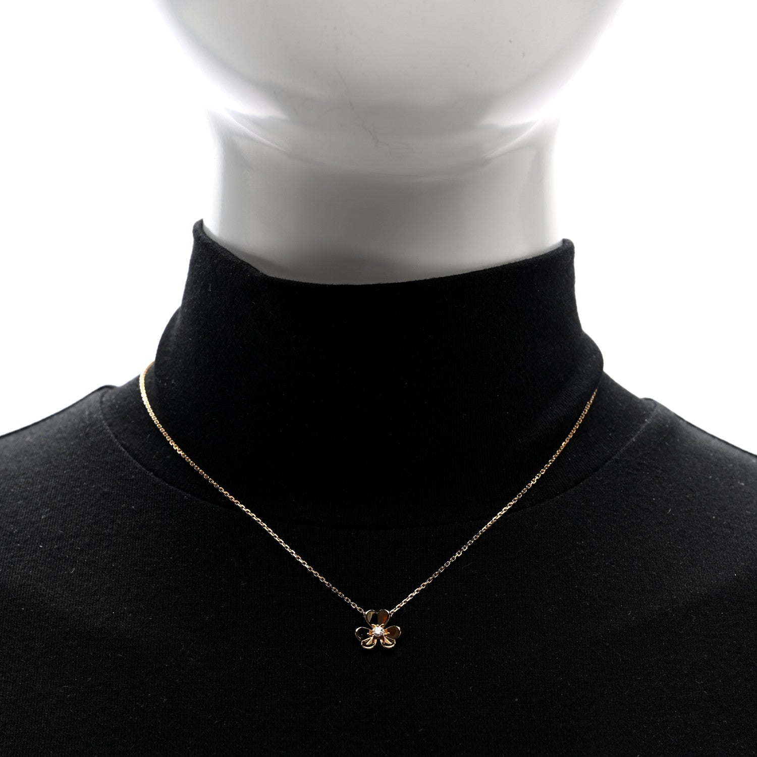 Van Cleef & Arpels 18K Yellow Gold Diamond Mini Frivole Pendant Necklace 2 of 5