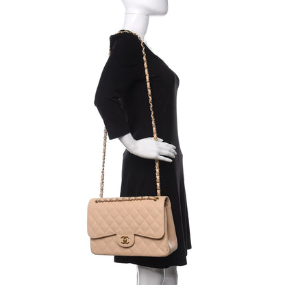 Chanel Caviar Quilted Jumbo Double Flap Beige Clair 2 of 11
