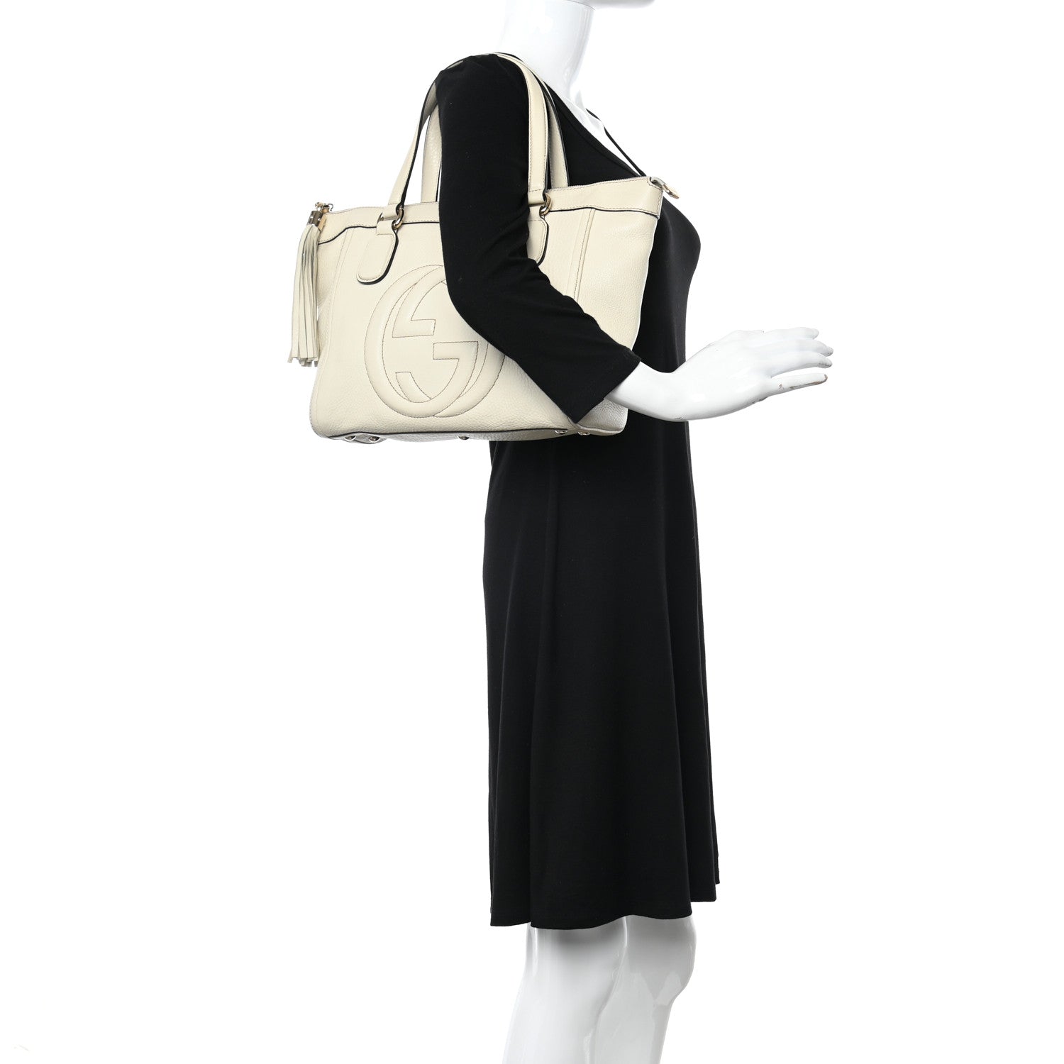 Gucci Pebbled Calfskin Small Soho Top Handle Bag Off White 2 of 14