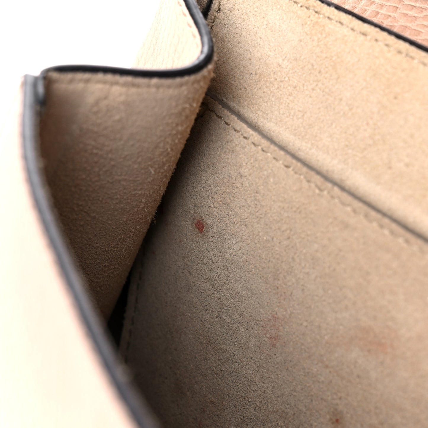 Grained Calfskin Lambskin Mini Bi-Color Drew Shoulder Bag Powder Beige Caramel