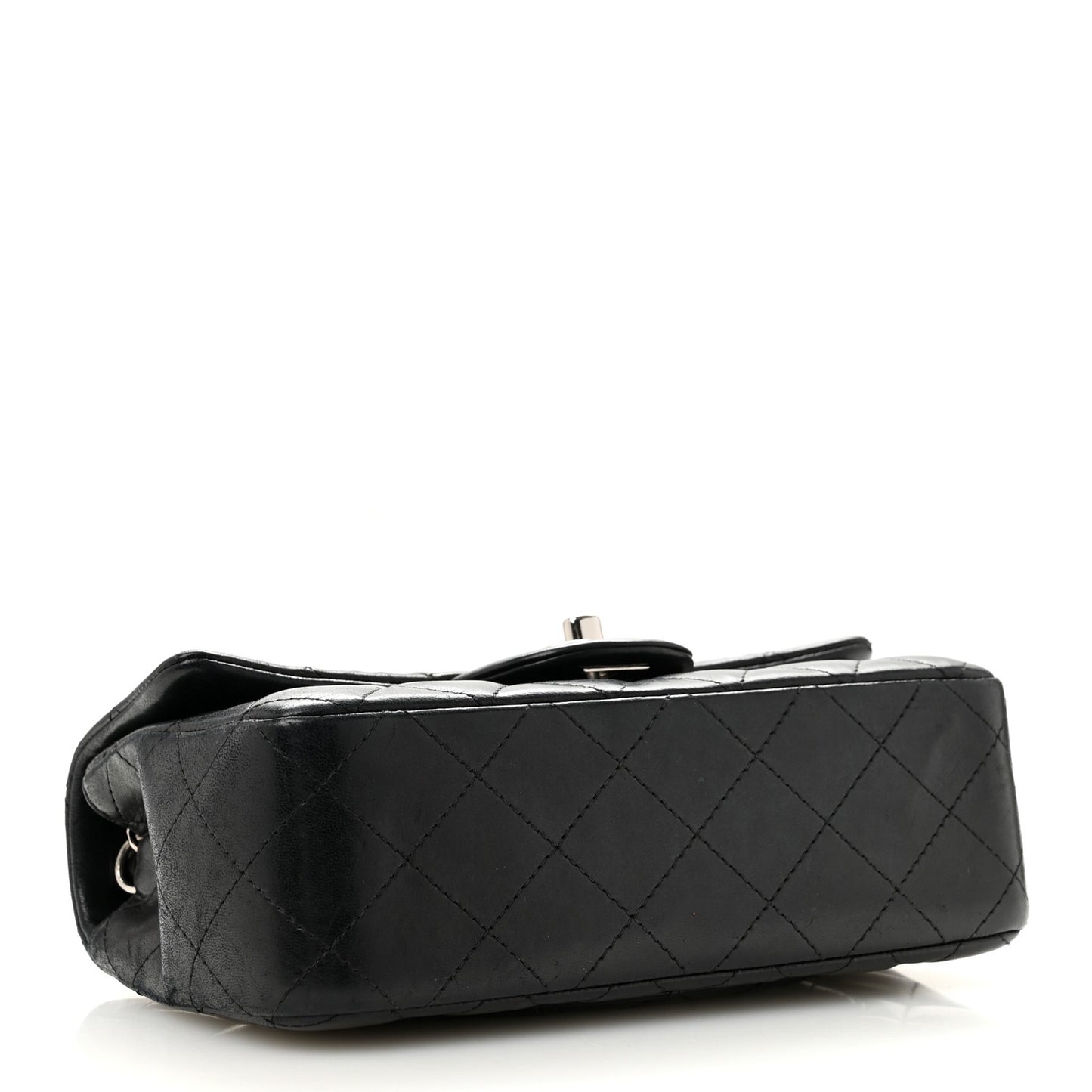 Lambskin Quilted Mini Rectangular Flap Black