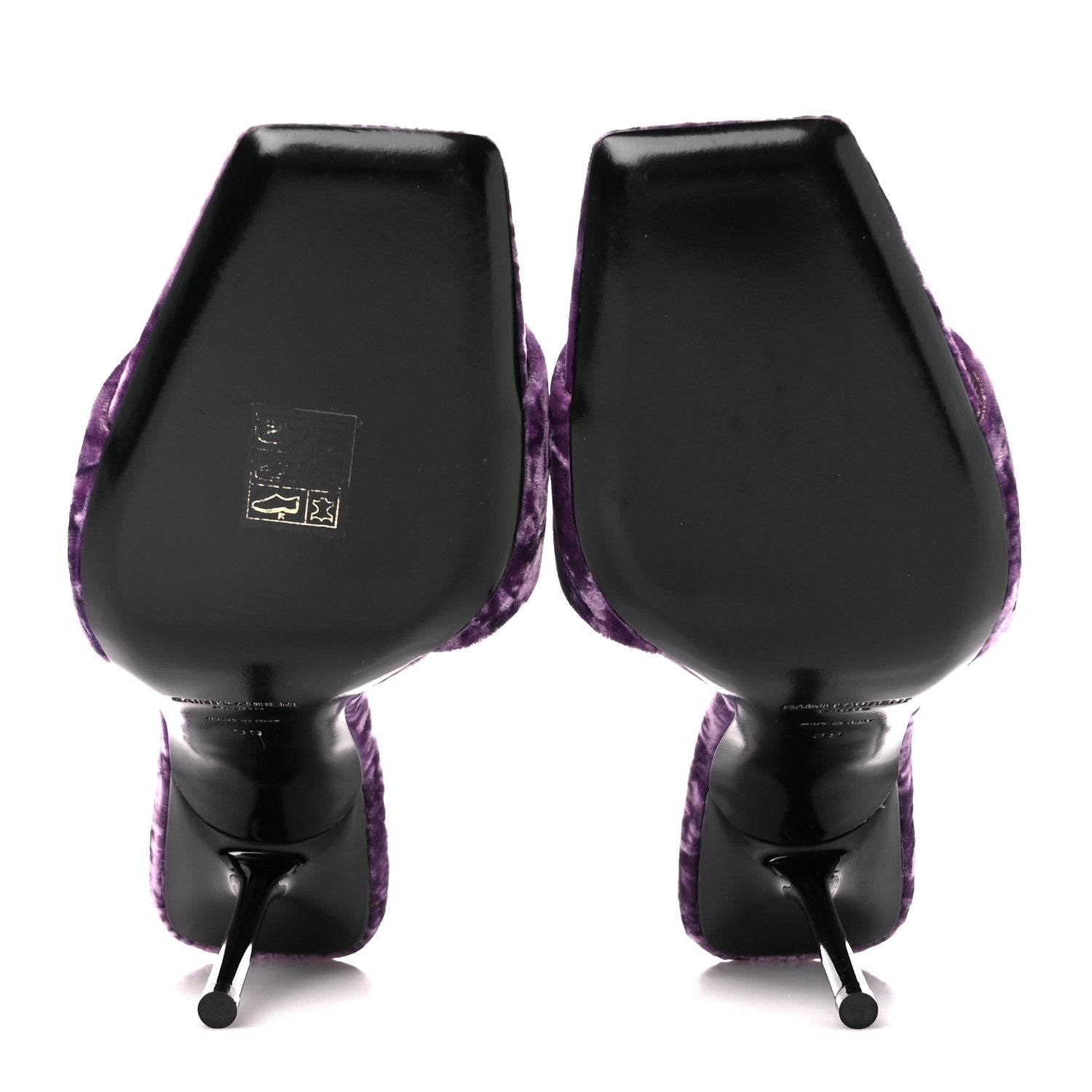 Saint Laurent Velvet Baliqua 105 Mule Sandals 39 Malva 5 of 9