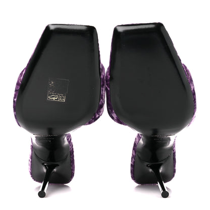 Saint Laurent Velvet Baliqua 105 Mule Sandals 39 Malva 5 of 9