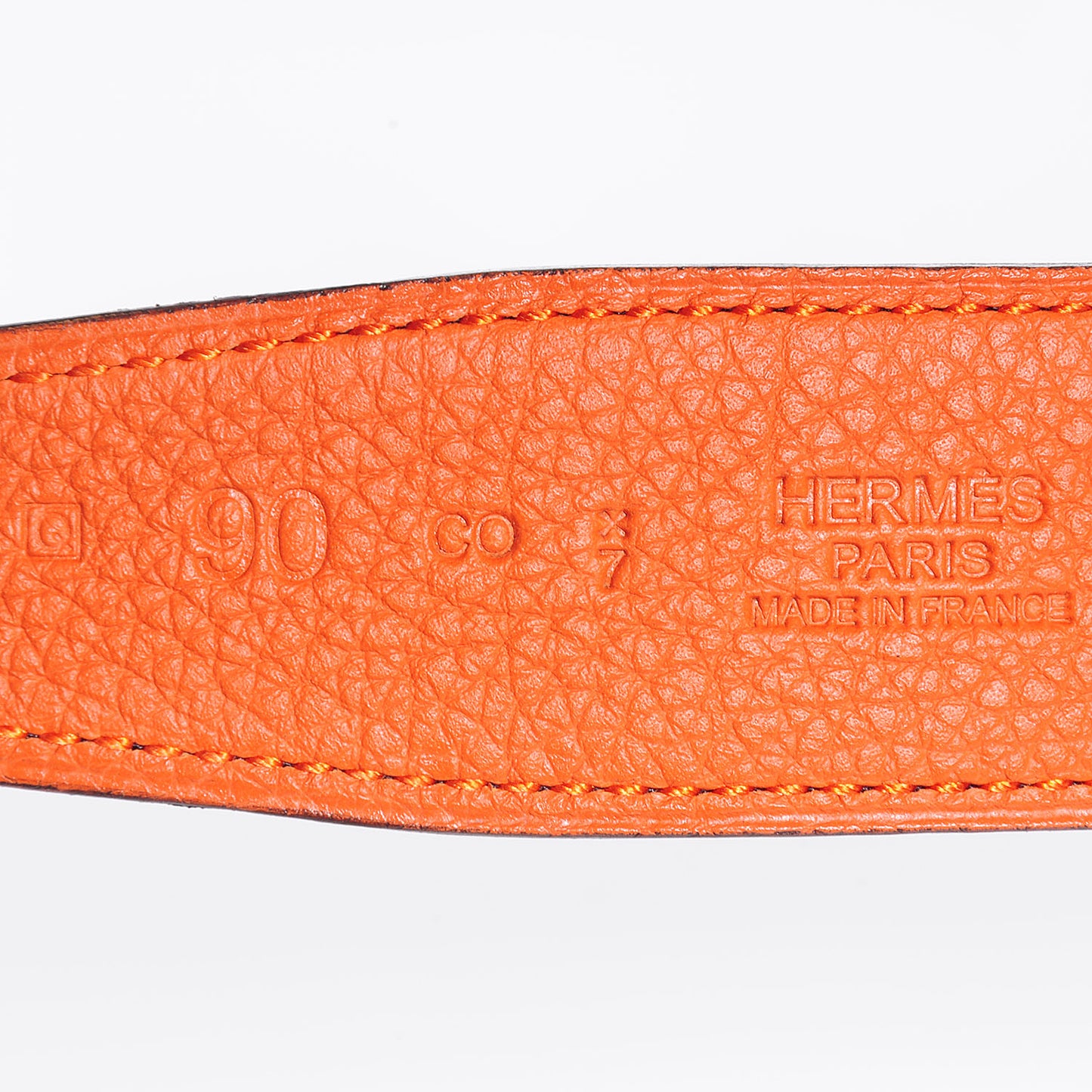 Togo Box Constance Reversible 32mm H Belt Orange Black 90