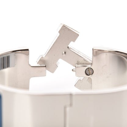 Hermes Enamel Wide Clic Clac H Bracelet PM Bleu De Genes 4 of 5