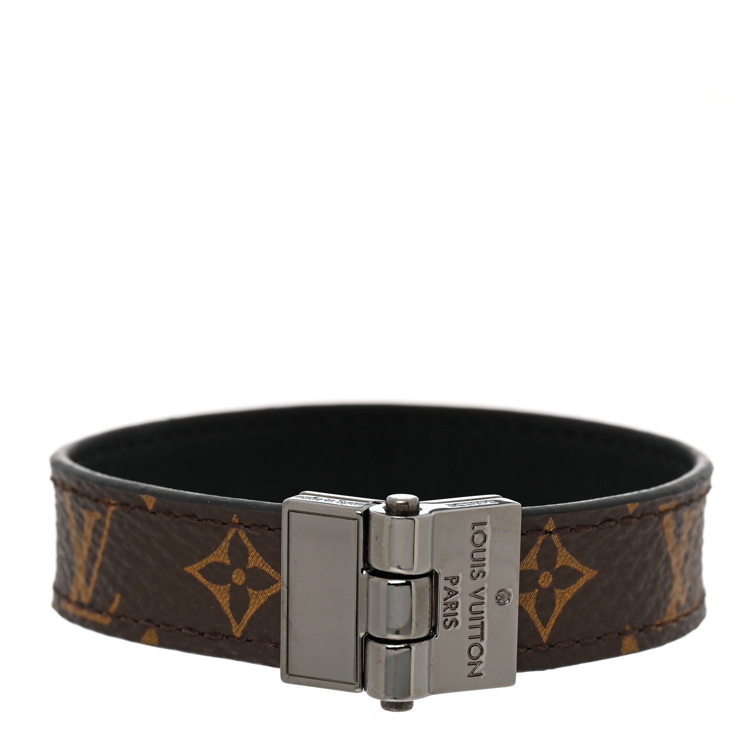 Louis Vuitton Monogram LV Reversible Hinge Bracelet Black 1 of 7