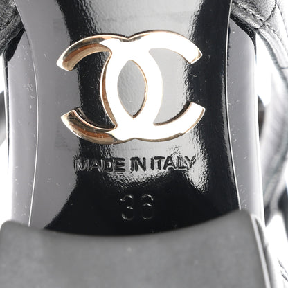 Chanel Lambskin Patent Quilted Cap Toe Mary Jane Flats 36 Black 7 of 10