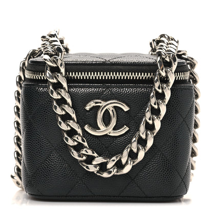 Chanel Caviar Quilted Mini Vanity Case With Chain Black 1 of 11