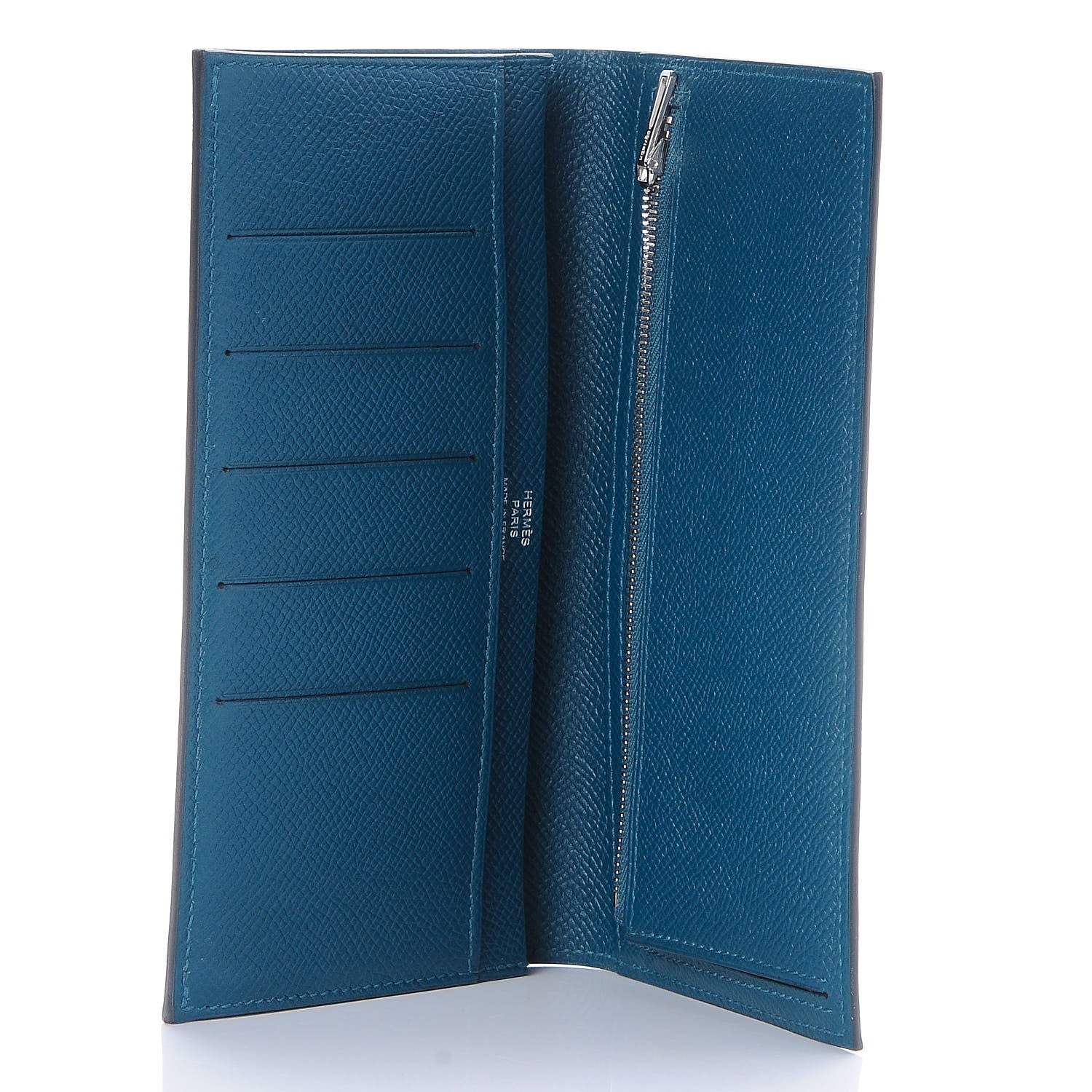 Hermes Epsom Citizen Twill Long Combined Wallet Colvert Orange Ciel 6 of 9
