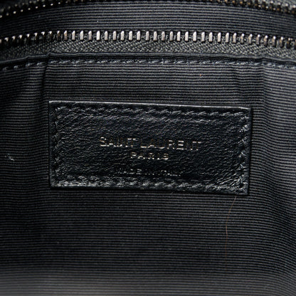 Saint Laurent Lambskin Quilted Monogram Monochrome Medium Loulou Puffer Chain Satchel Black 6 of 11