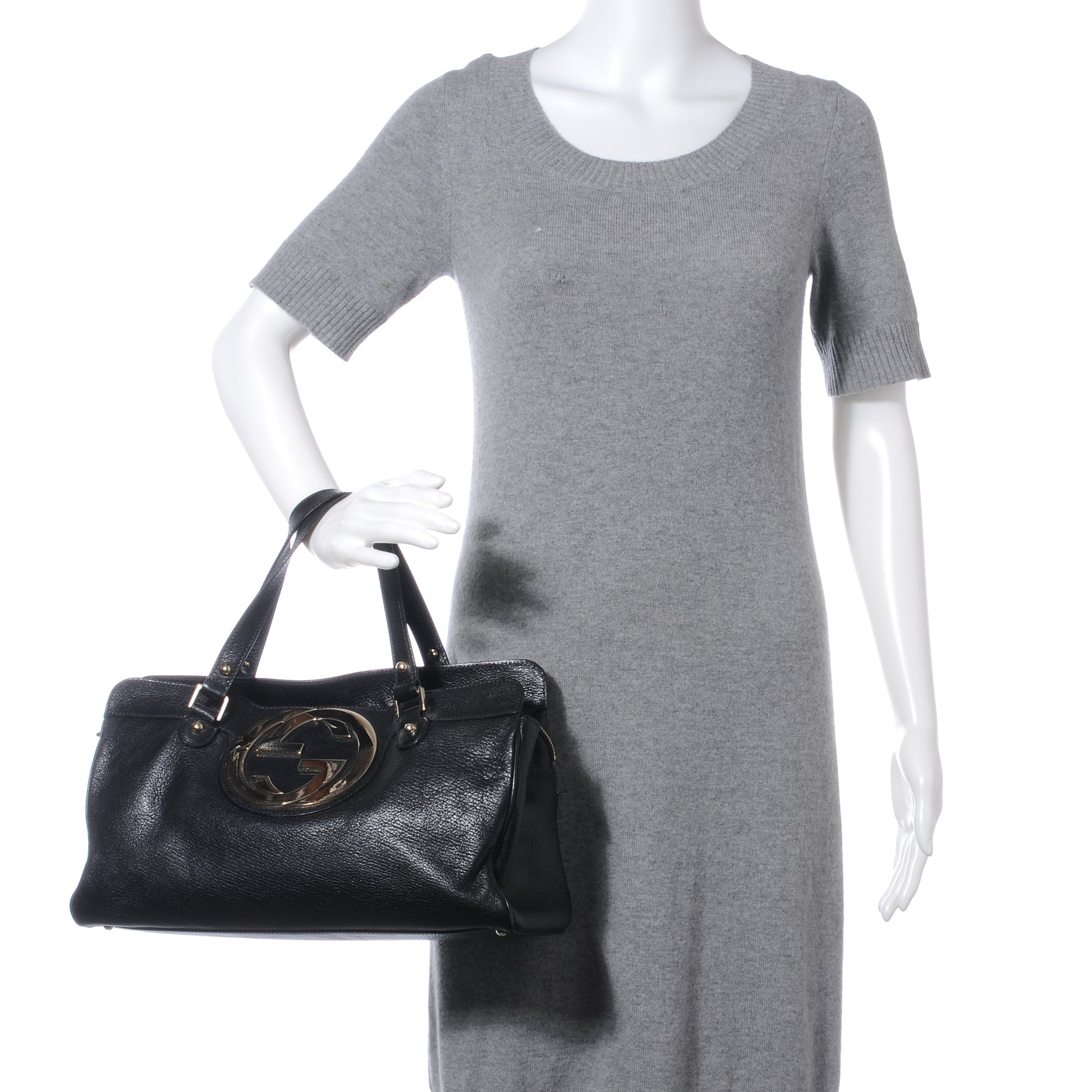 Gucci Leather Blondie Satchel Black 2 of 7