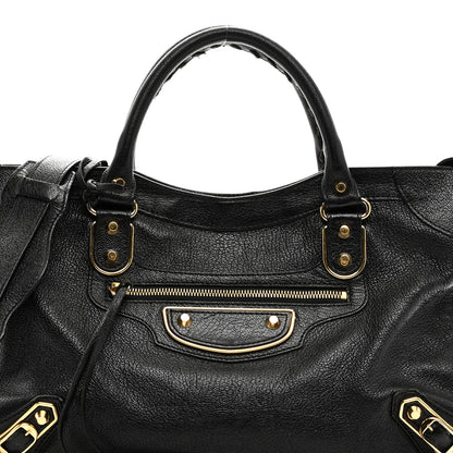 Balenciaga Chevre Gold Metallic Edge Hardware City Black 9 of 11