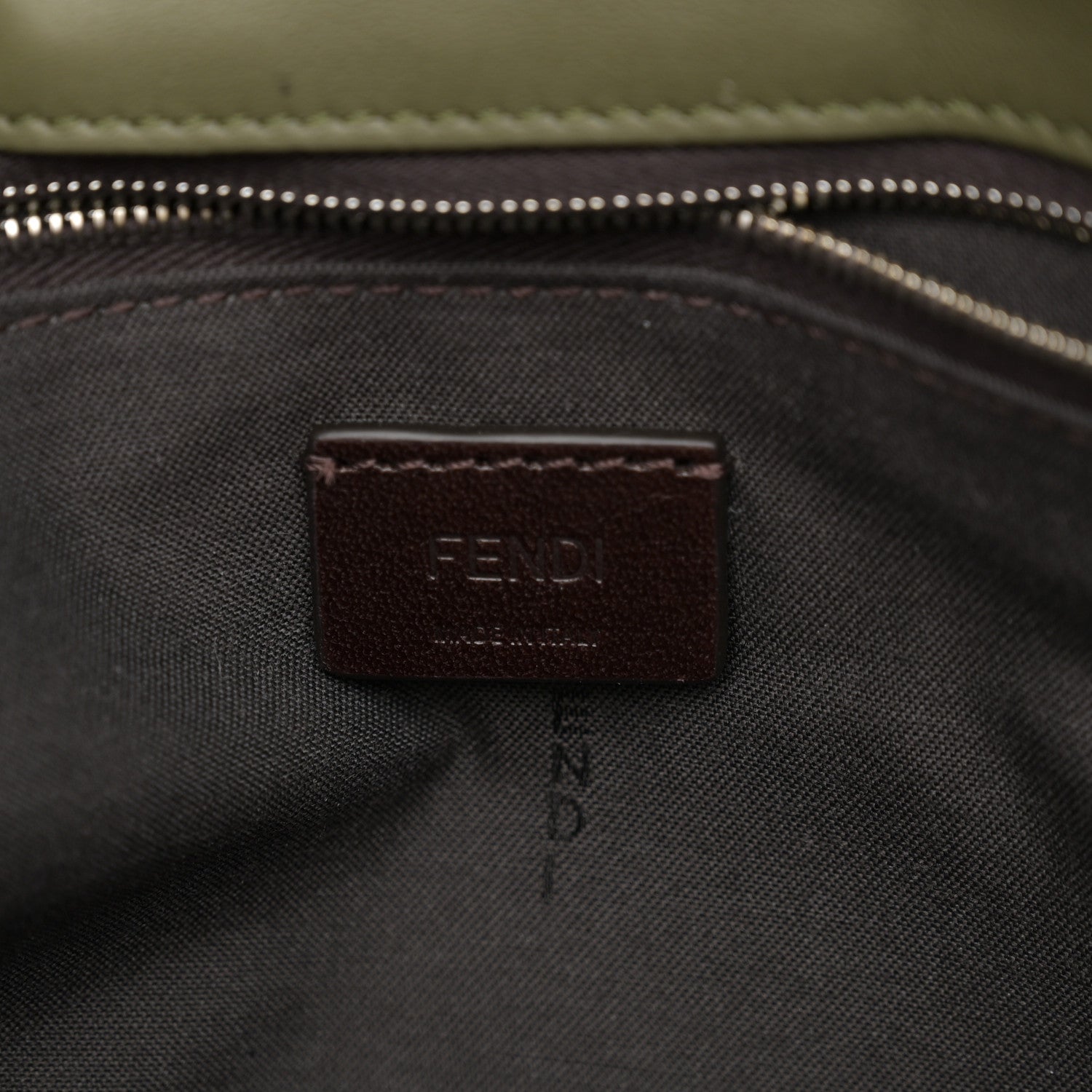 Fendi Cuoio Romano Selleria Medium Flat Baguette Oliva 6 of 12