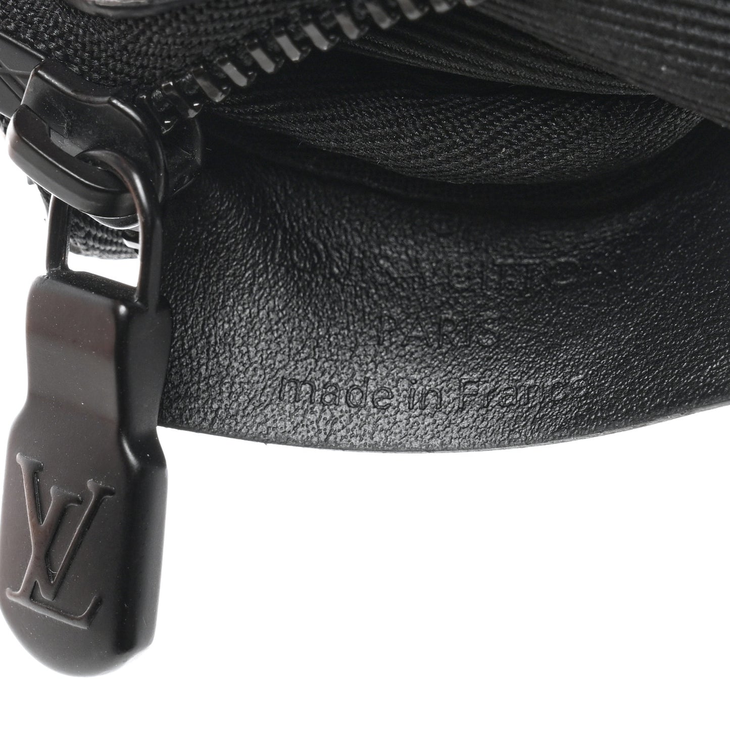 Calfskin Monogram Shadow Key Pouch Black