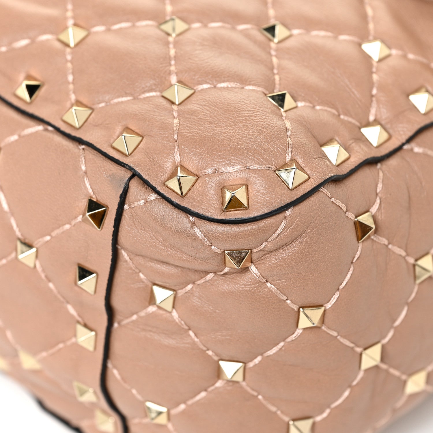Valentino Garavani Nappa Large Rockstud Spike Shoulder Bag Soft Noisette 13 of 16
