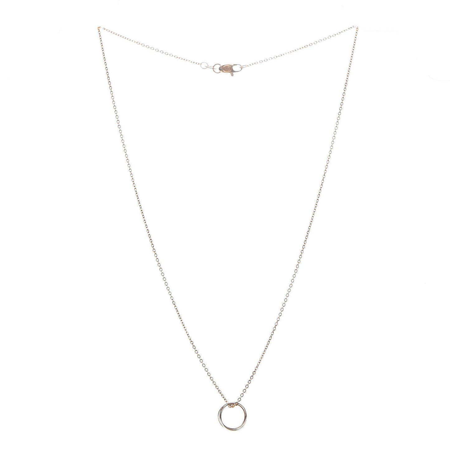 18K Pink Yellow White Gold Trinity Pendant Necklace