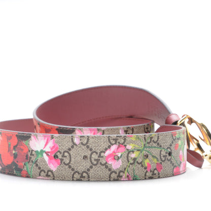 Gucci GG Supreme Monogram Blooms Moon Calfskin Interlocking G 37mm Belt 85 34 Beige Ebony Multicolor Dry Rose 6 of 7