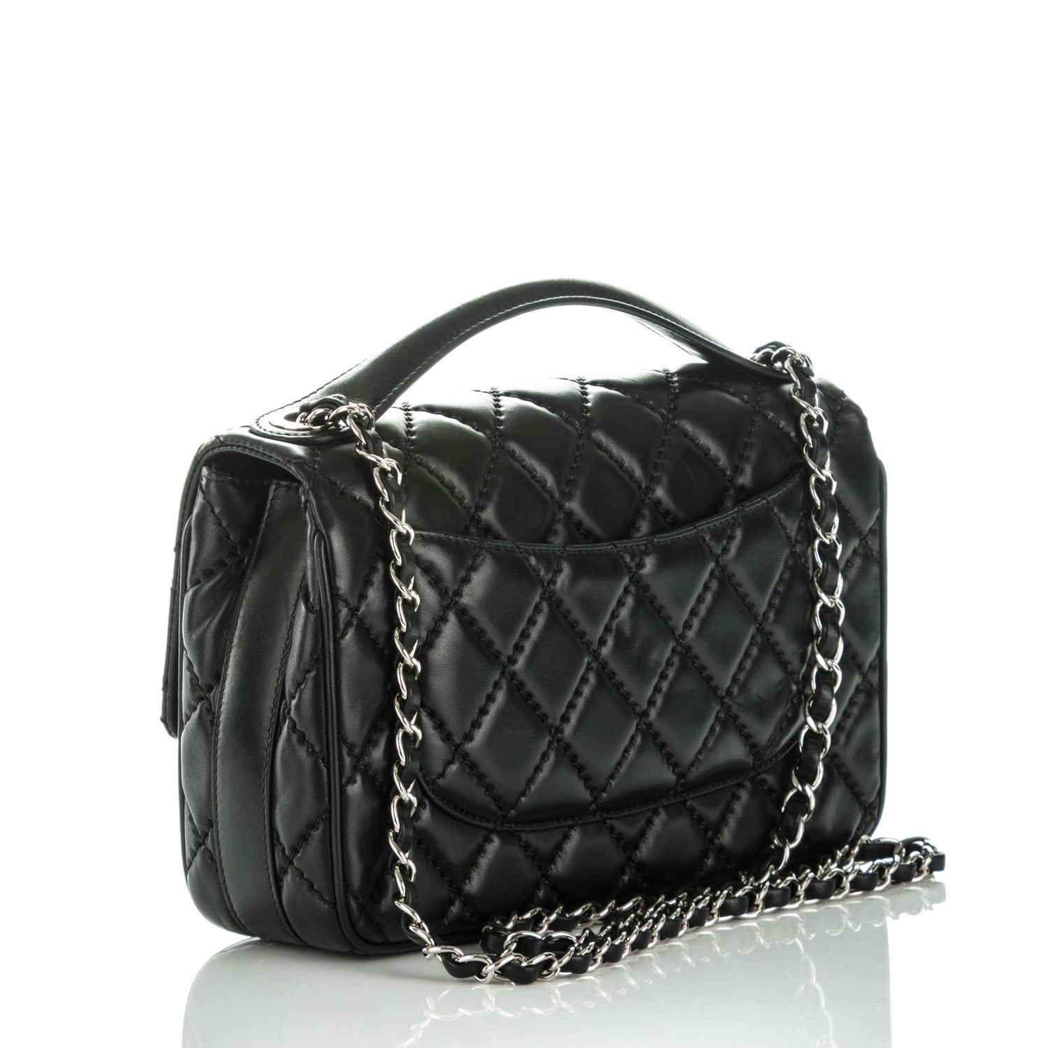 Chanel Lambskin Quilted Medium Easy Carry Flap Black 3 of 8