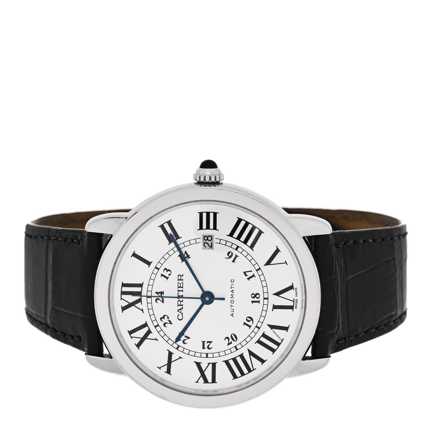 Cartier Stainless Steel Alligator 42mm Ronde Solo Automatic Watch 2 of 5