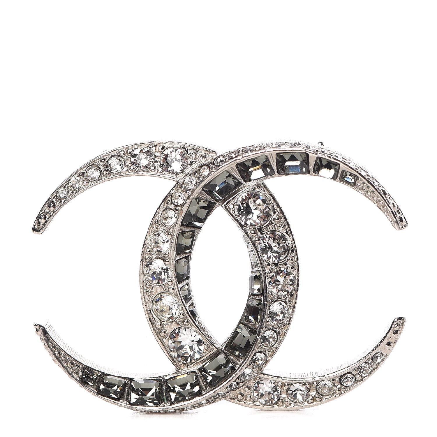 Chanel Baguette Crystal Dubai CC Brooch Silver 1 of 5