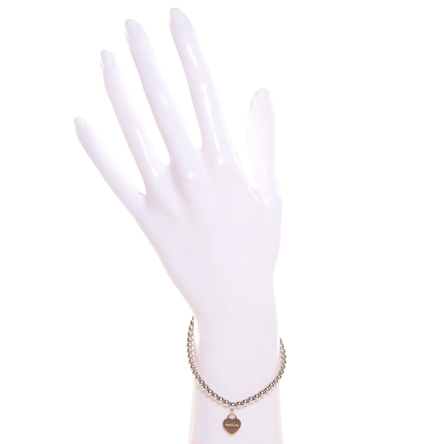 Sterling Silver 18K Rose Gold Return to Heart Bead Bracelet