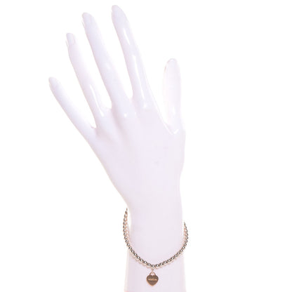 Tiffany Sterling Silver 18K Rose Gold Return to Heart Bead Bracelet 9 of 9
