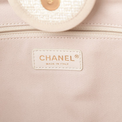 Chanel Mixed Fibers Calfskin Medium Deauville Tote Light Beige 7 of 9