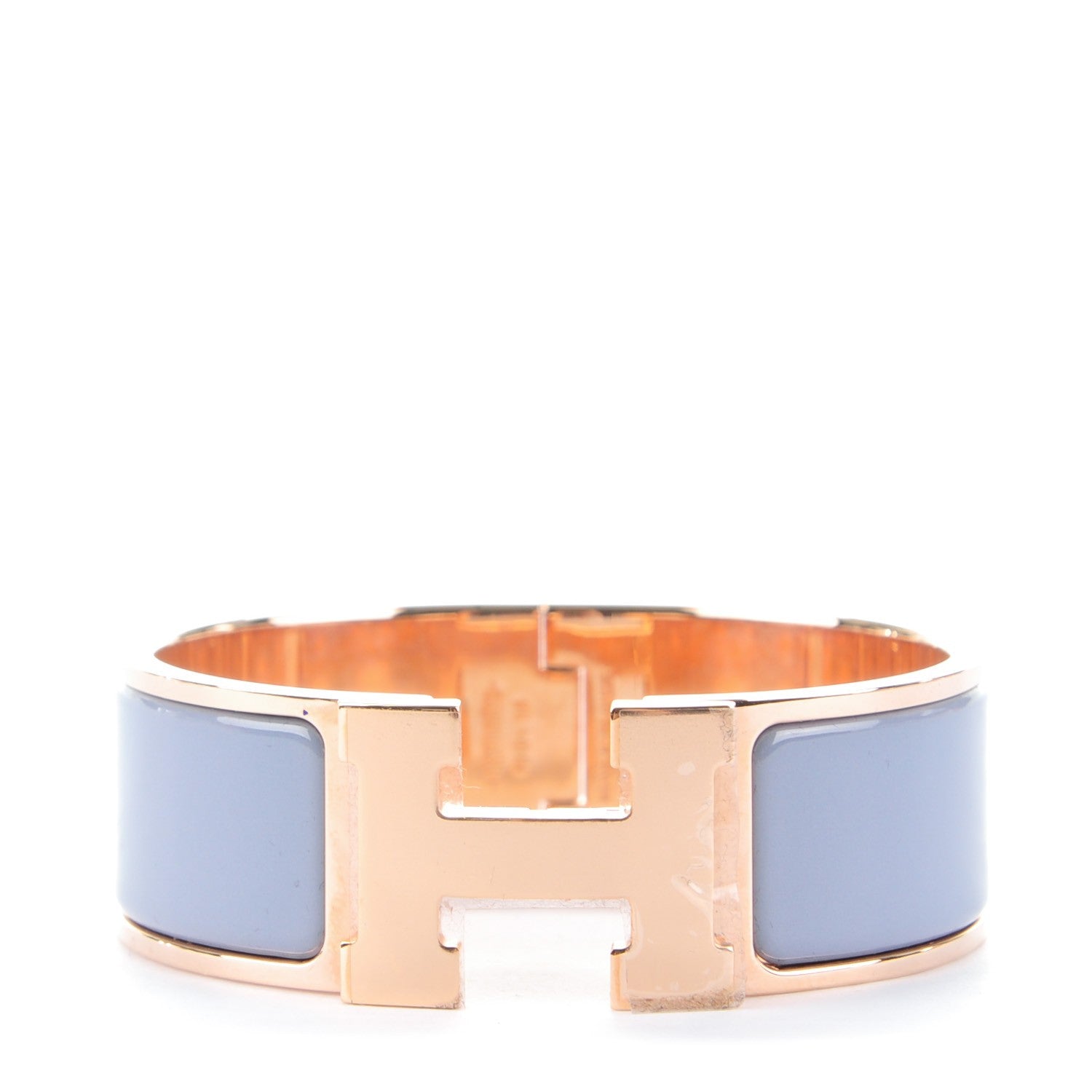 Hermes Enamel Wide Clic Clac H Bracelet PM Bleu Lin 1 of 4