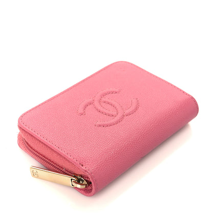 Chanel Caviar Timeless CC Zip Around Coin Purse Pink 4 of 8