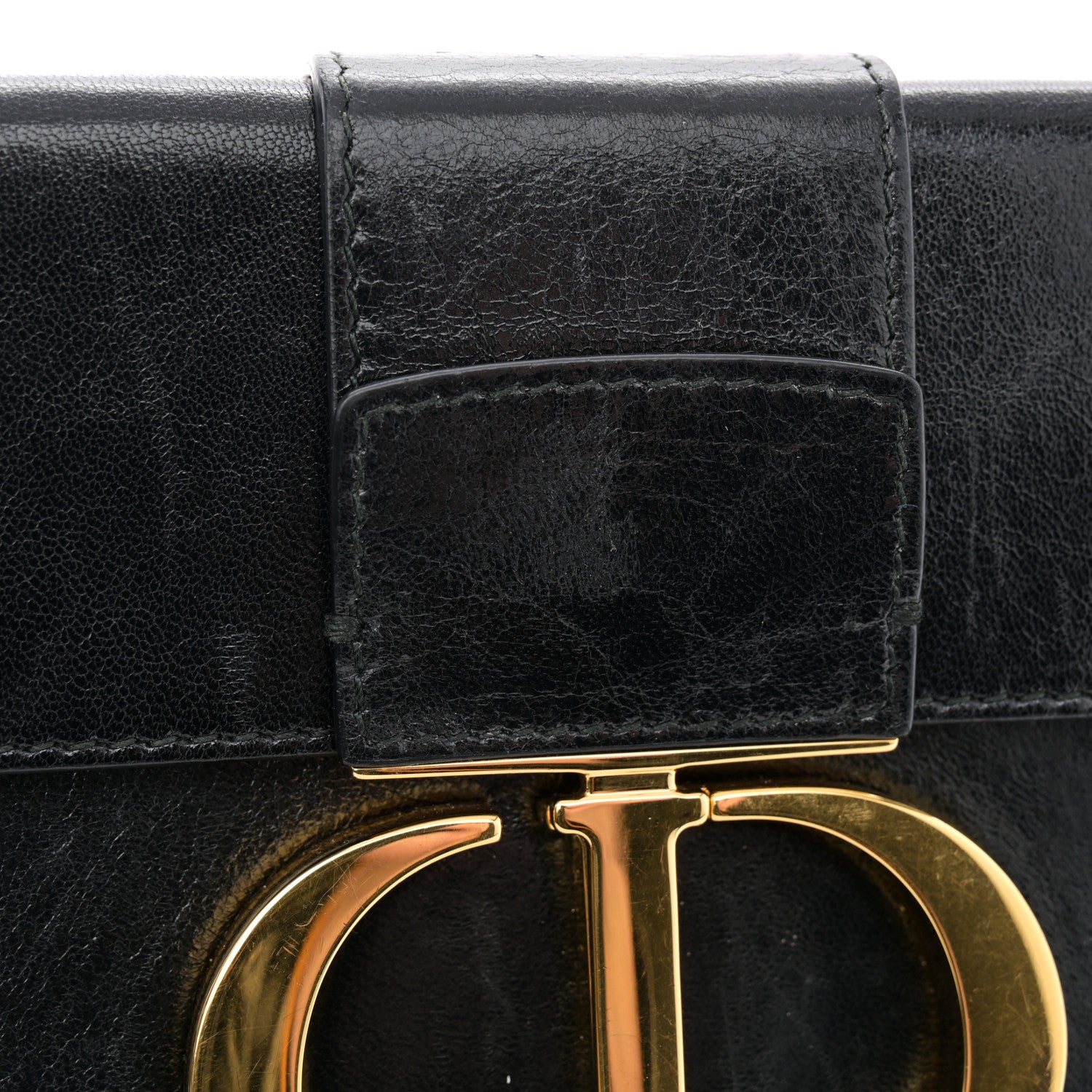 Christian Dior Crackled Lambskin 30 Montaigne Box Bag Black 12 of 14