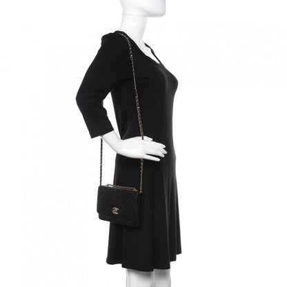 Chanel Lambskin Quilted Trendy CC Wallet On Chain WOC Black 2 of 11