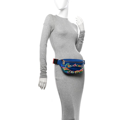 Christian Louboutin Satin Marie Jane Belt Bag Blue Multicolor 3 of 11