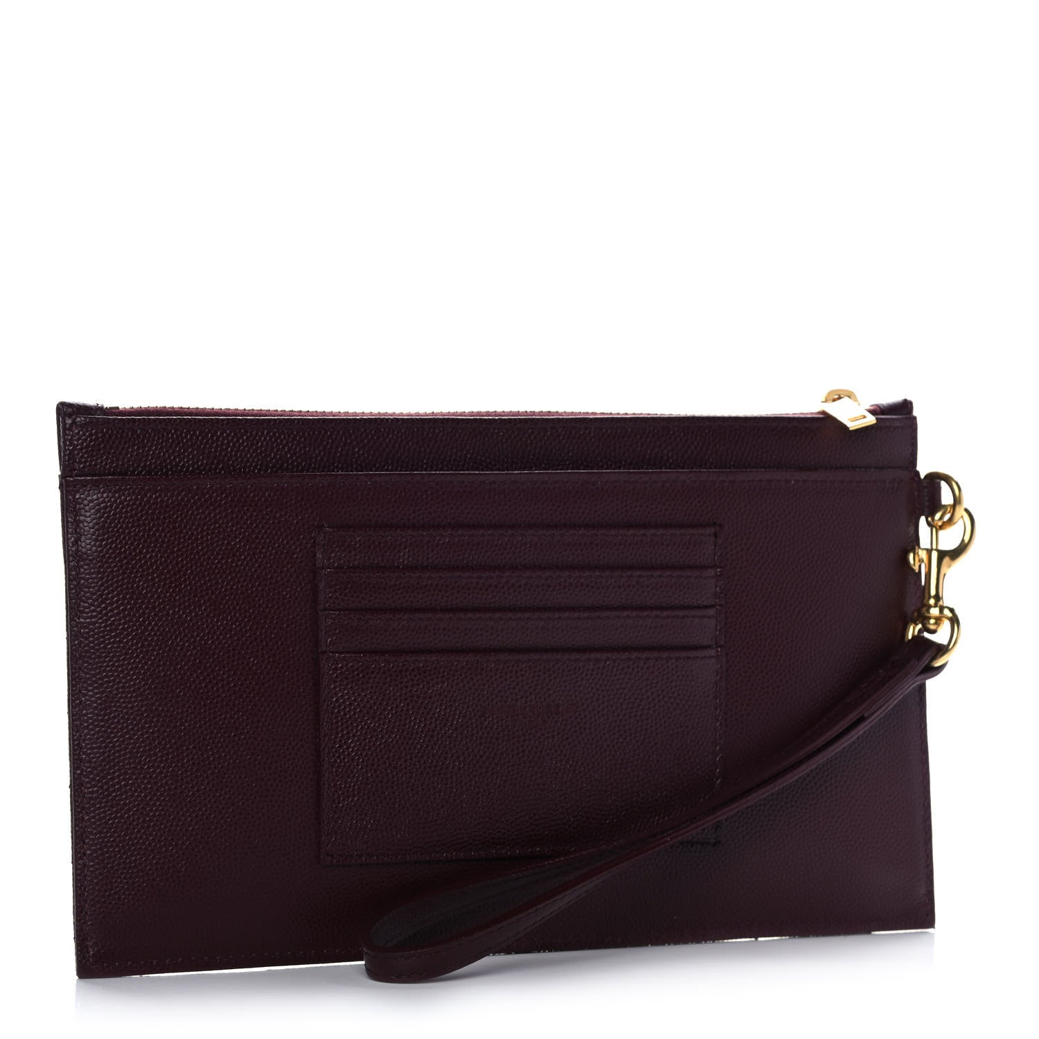 Saint Laurent Grain De Poudre Chevron Monogram Large Bill Pouch Rouge Legion 3 of 8