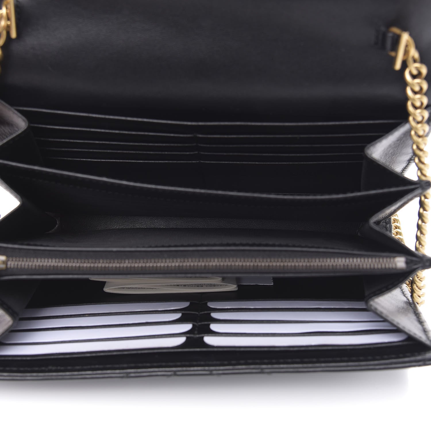 Gucci Calfskin Matelasse GG Marmont Chain Wallet Black 5 of 11