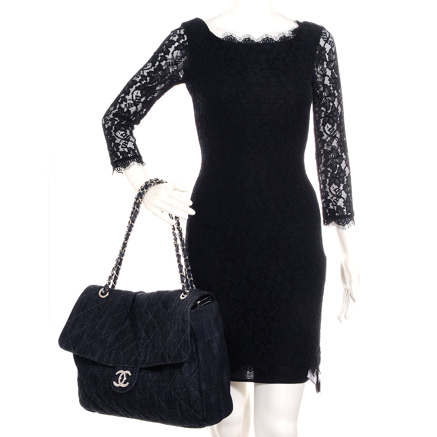 Chanel Denim Stretch Spirit Messenger Blue 2 of 9
