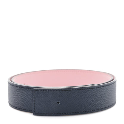 Hermes Swift Epsom Reversible 32mm Belt Strap 85 85 34 Rosa Sakura Bleu Obscur 1 of 5