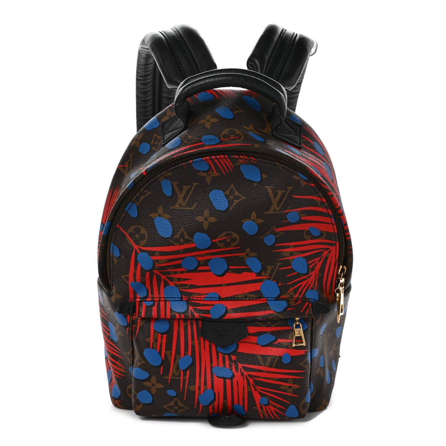 Monogram Jungle Dots Palm Springs Backpack PM Coquelicot Denim