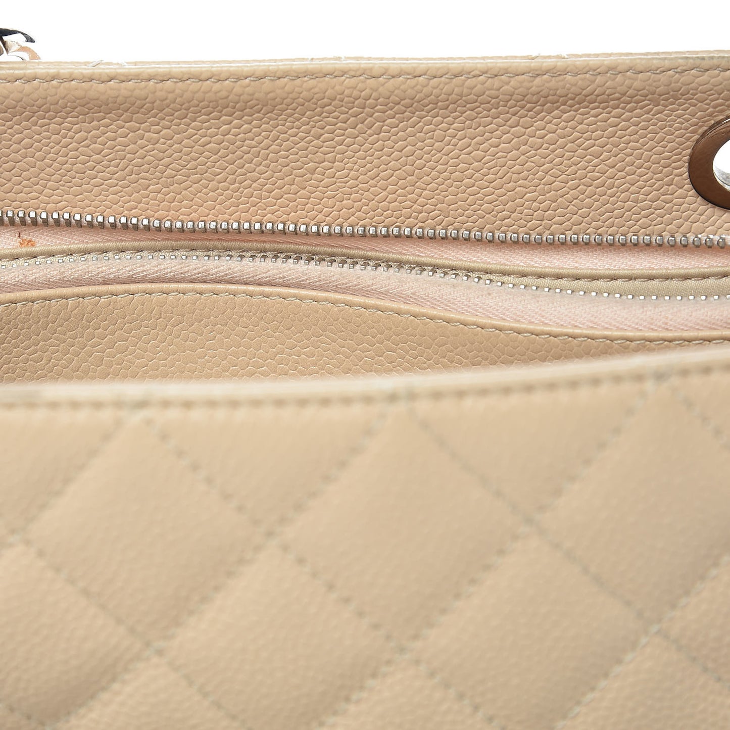Caviar Quilted Grand Shopping Tote GST Beige Clair