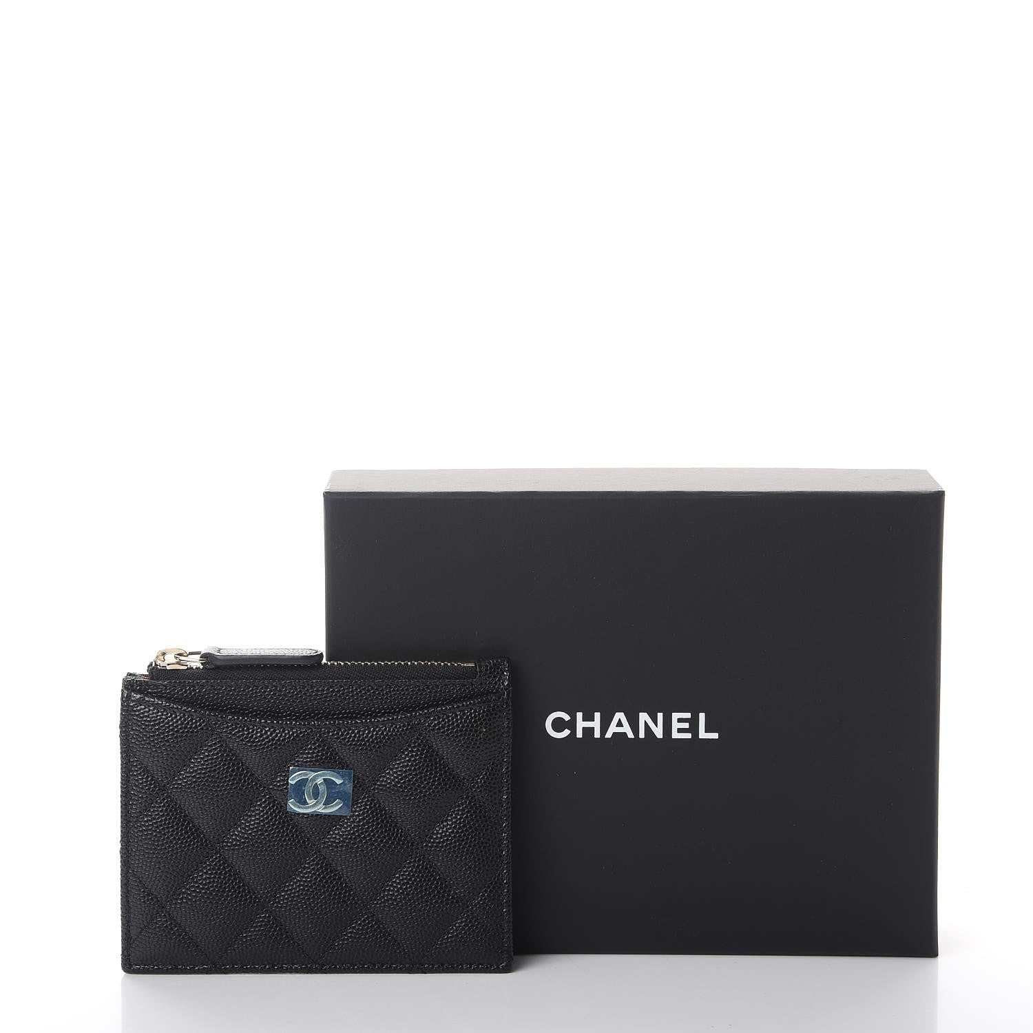 Chanel Caviar Quilted CC Zip Card Holder Black 8 of 8