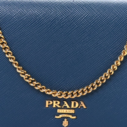Prada Saffiano Metal Oro Mini Bag Bluette 7 of 9