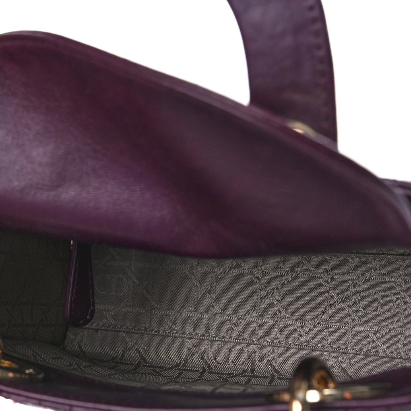 Lambskin Cannage Mini Lady Dior Plum
