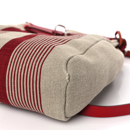 Hermes Vache Hunter Toile H Vibration Herbag a Dos Retourne Backpack Bordeaux Ficelle Rouge Piment 11 of 13