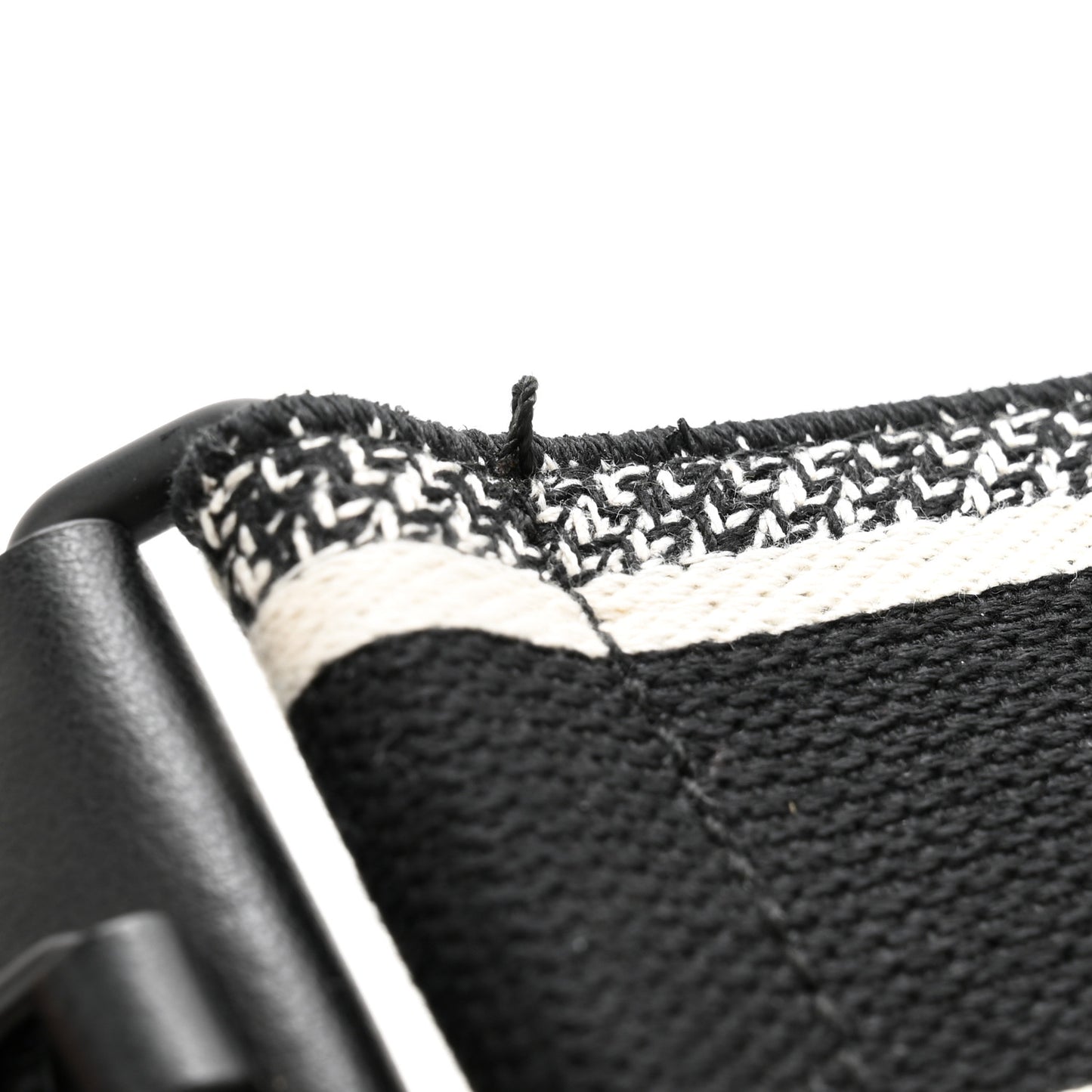 Canvas Embroidered Shoulder Strap Black White