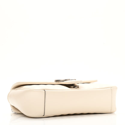 Gucci Calfskin Matelasse Aria Small GG Marmont Shoulder Bag Mystic White 4 of 10