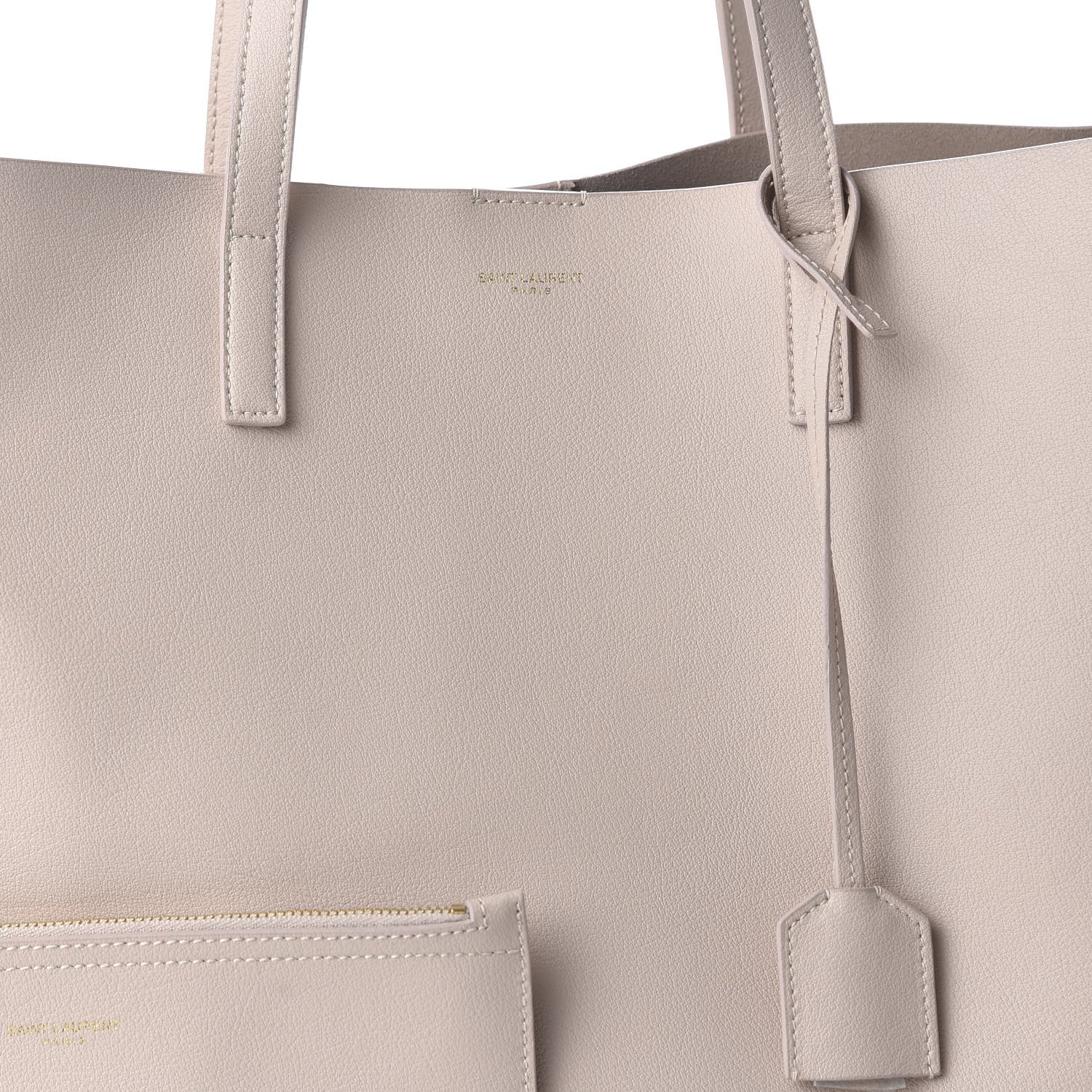 Saint Laurent Calfskin Large Shopping Tote Natural 9 of 9