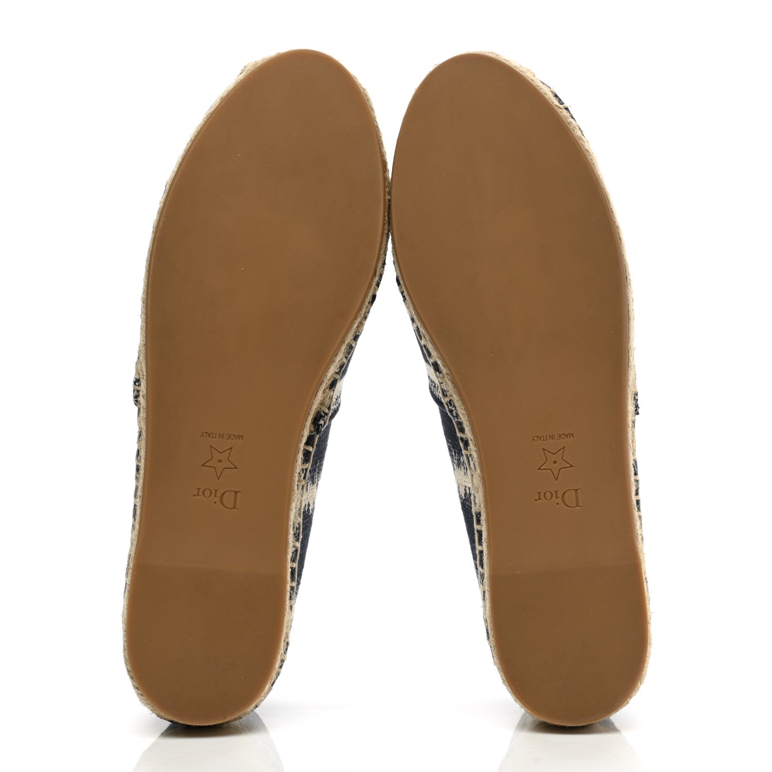 Christian Dior Cotton D-Stripes Embroidered Granville 15mm Espadrilles 38 Deep Blue 5 of 9