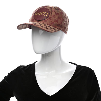 Gucci Monogram Textured Dollar Calfskin Zeno Baseball Hat M Camel Bordeaux 2 of 10