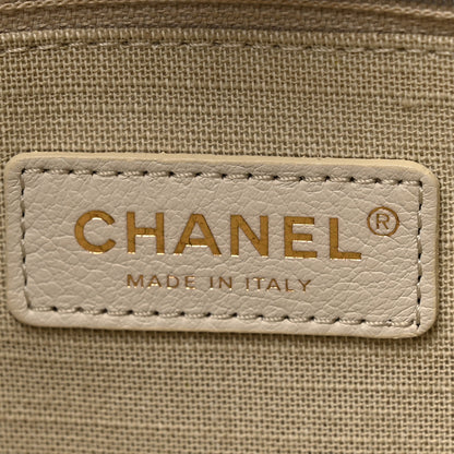 Chanel Denim Small Deauville Tote Dark Blue White 7 of 11